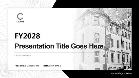 Curtis Institute of Music Academic Presentation/Research Findings Report PPT Template