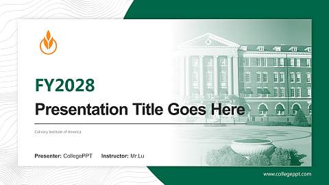 Culinary Institute of America Academic Presentation/Research Findings Report PPT Template