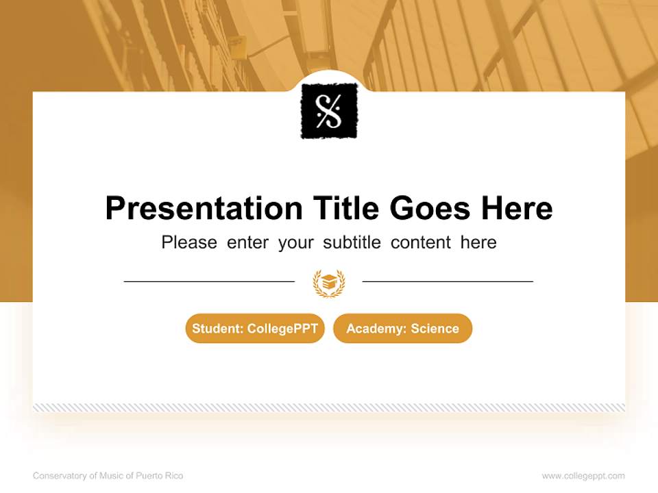 Conservatory of Music of Puerto Rico National Scholarship Defense PPT Template4:3 ratio PPT effect preview image4
