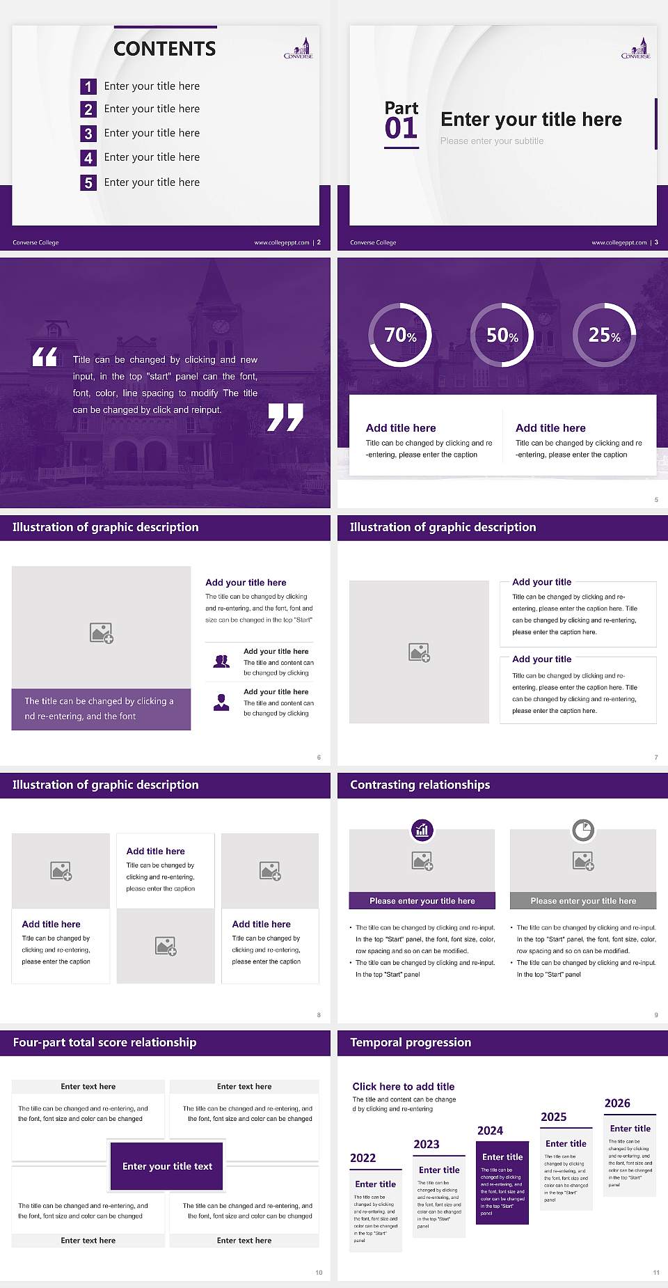 Converse College Thesis Proposal/Graduation Defense PPT Template4:3 ratio PPT effect preview image2