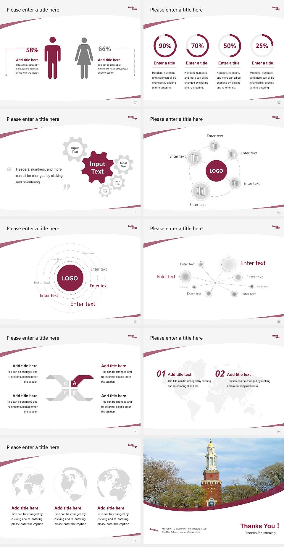 Brooklyn College Course/Courseware Creation PPT Template4:3 ratio PPT effect preview image4