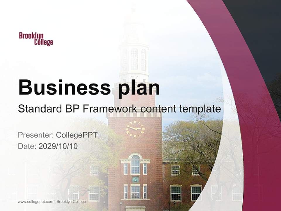 Brooklyn College Competition/Entrepreneurship Contest PPT Template4:3 ratio PPT effect preview image9