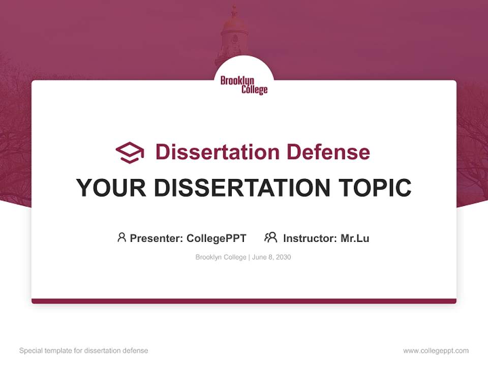 Brooklyn College Graduation Thesis Defense PPT Template4:3 ratio PPT effect preview image7