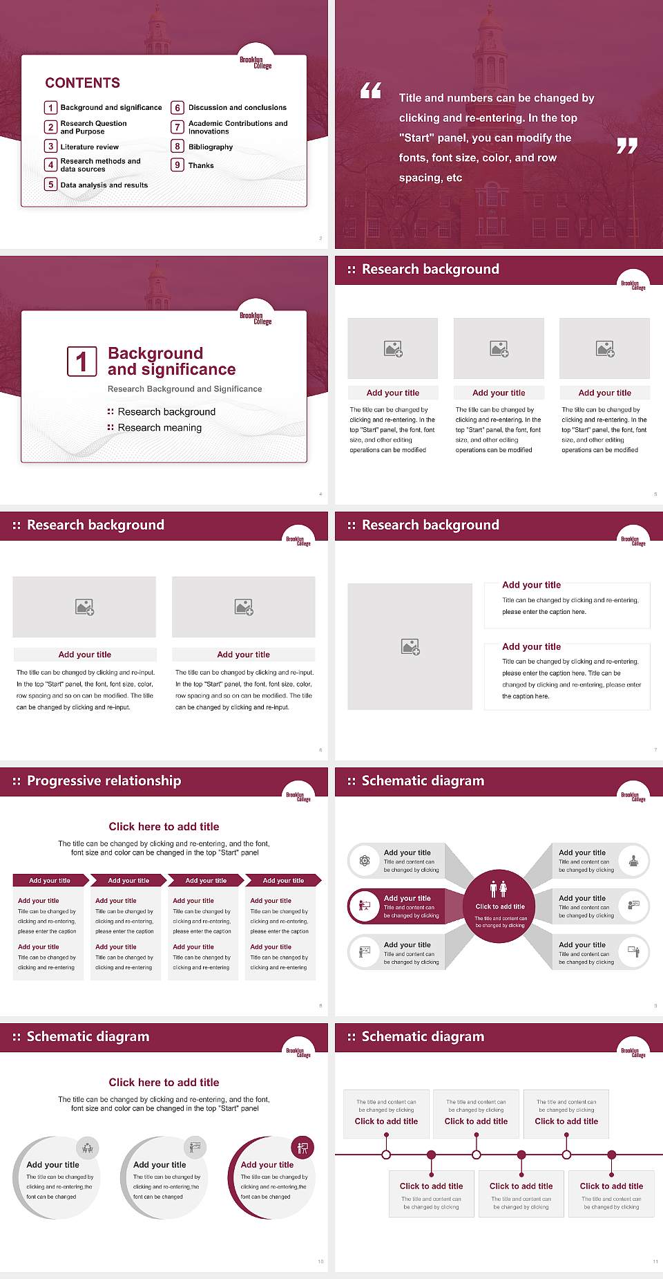 Brooklyn College Graduation Thesis Defense PPT Template4:3 ratio PPT effect preview image2