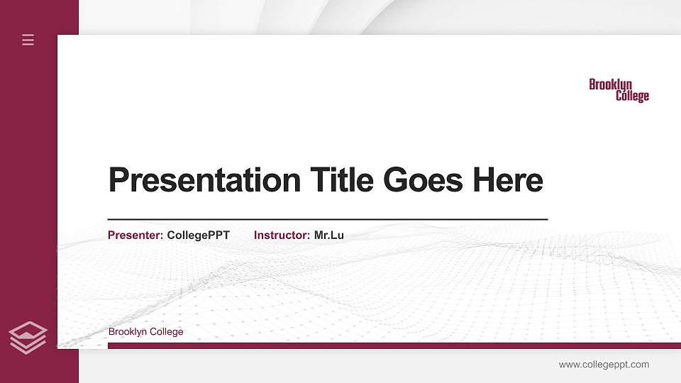 Brooklyn College Thesis Proposal/Graduation Defense PPT Template16:9 ratio PPT effect preview image