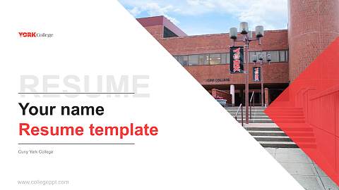 Cuny York College Resume PPT Template