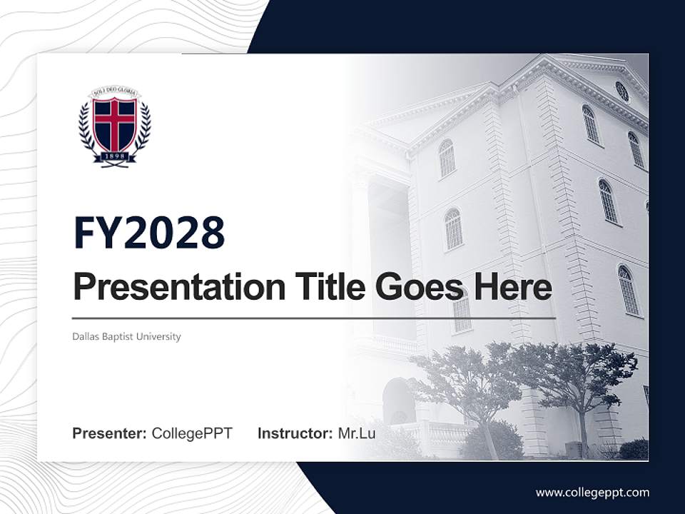 Dallas Baptist University Academic Presentation/Research Findings Report PPT Template4:3 ratio PPT effect preview image5