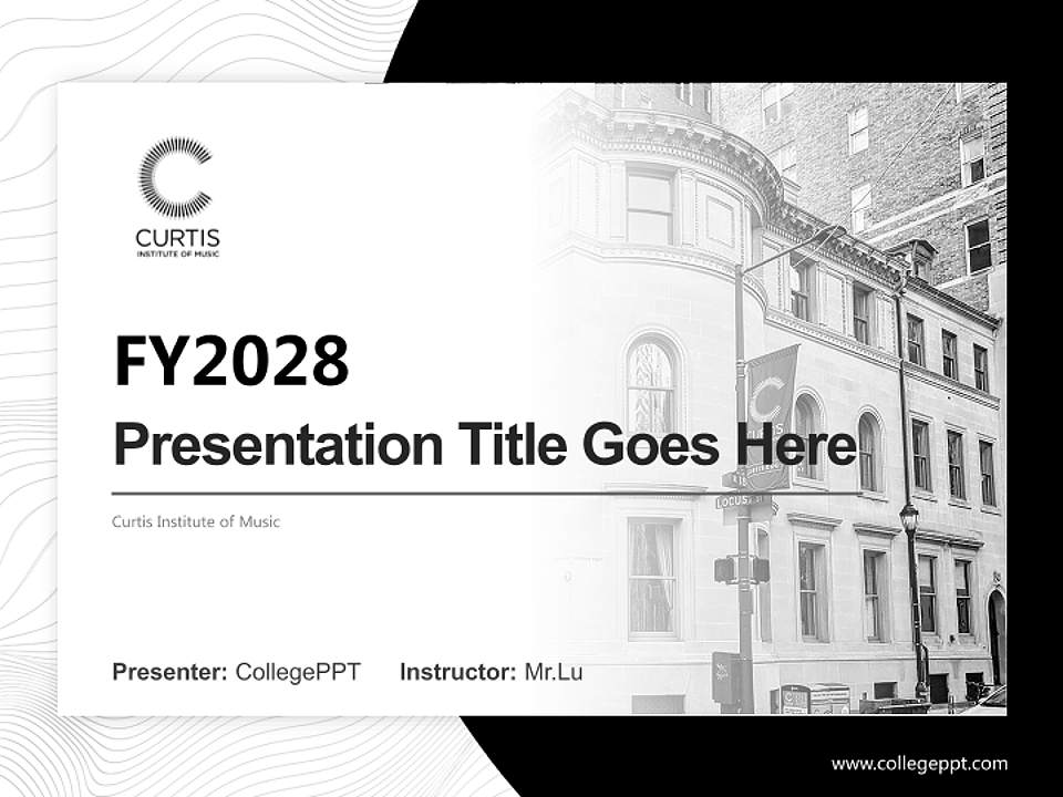 Curtis Institute of Music Academic Presentation/Research Findings Report PPT Template4:3 ratio PPT effect preview image5
