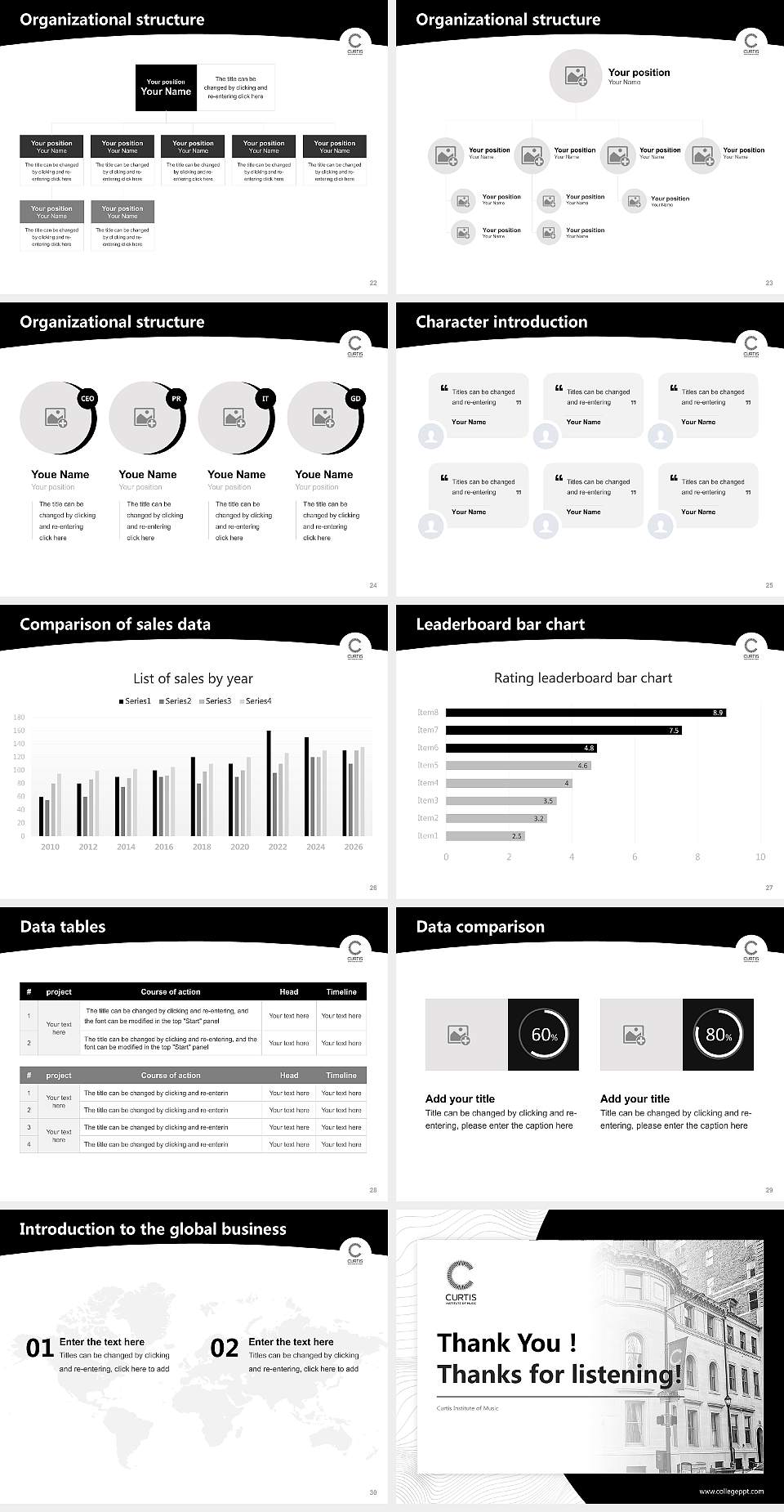 Curtis Institute of Music Academic Presentation/Research Findings Report PPT Template4:3 ratio PPT effect preview image4