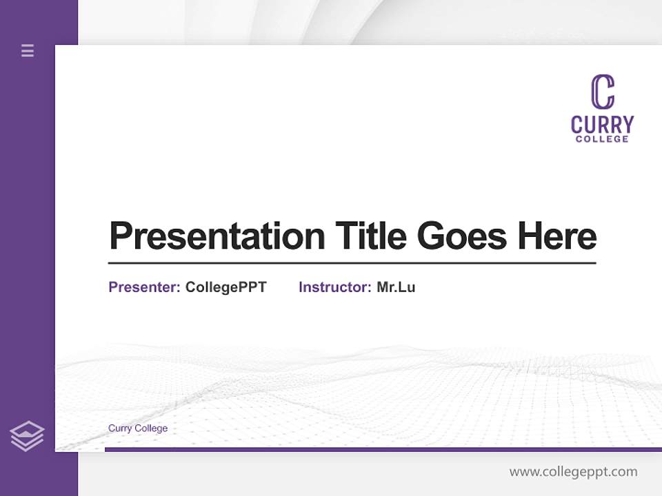 Curry College Thesis Proposal/Graduation Defense PPT Template4:3 ratio PPT effect preview image5