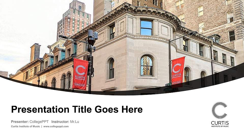 Curtis Institute of Music Course/Courseware Creation PPT Template16:9 ratio PPT effect preview image