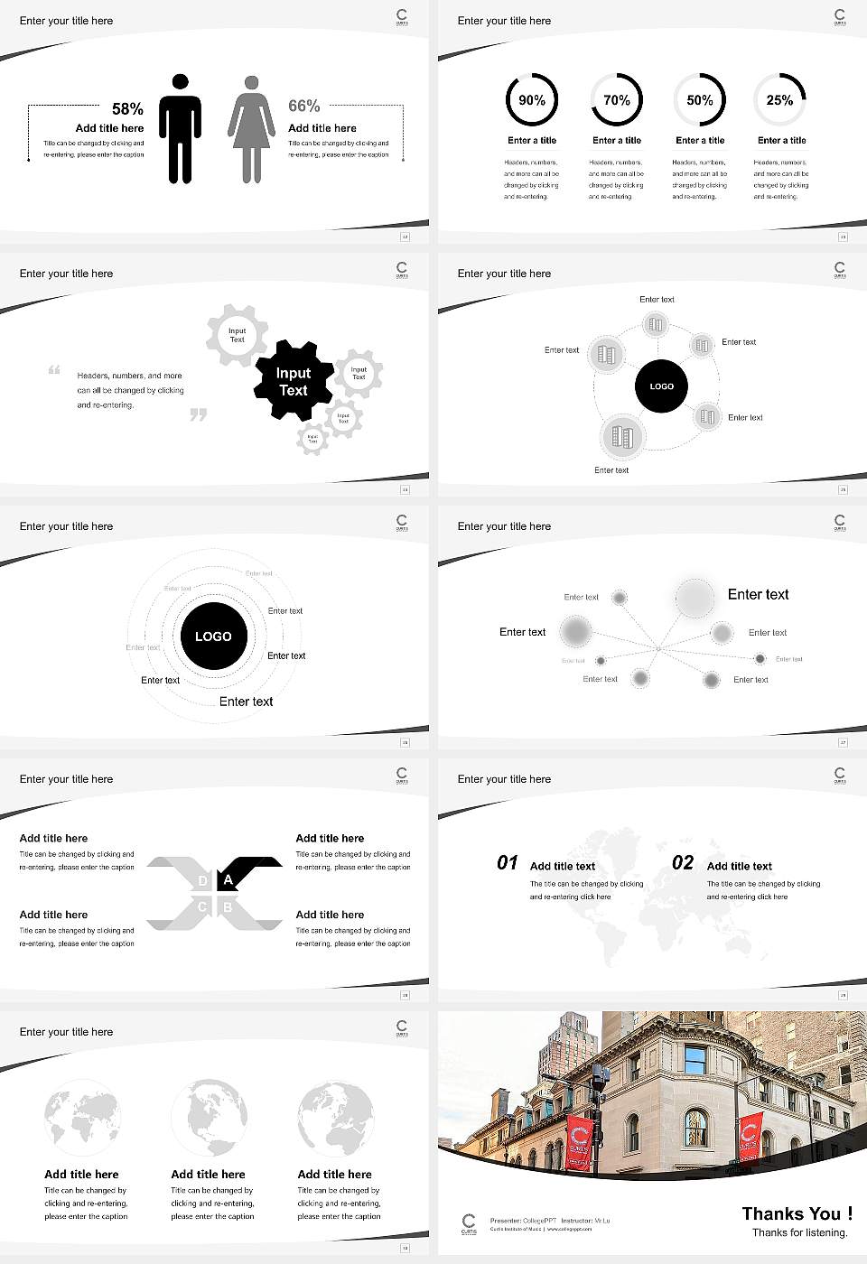 Curtis Institute of Music Course/Courseware Creation PPT Template16:9 ratio PPT effect preview image4