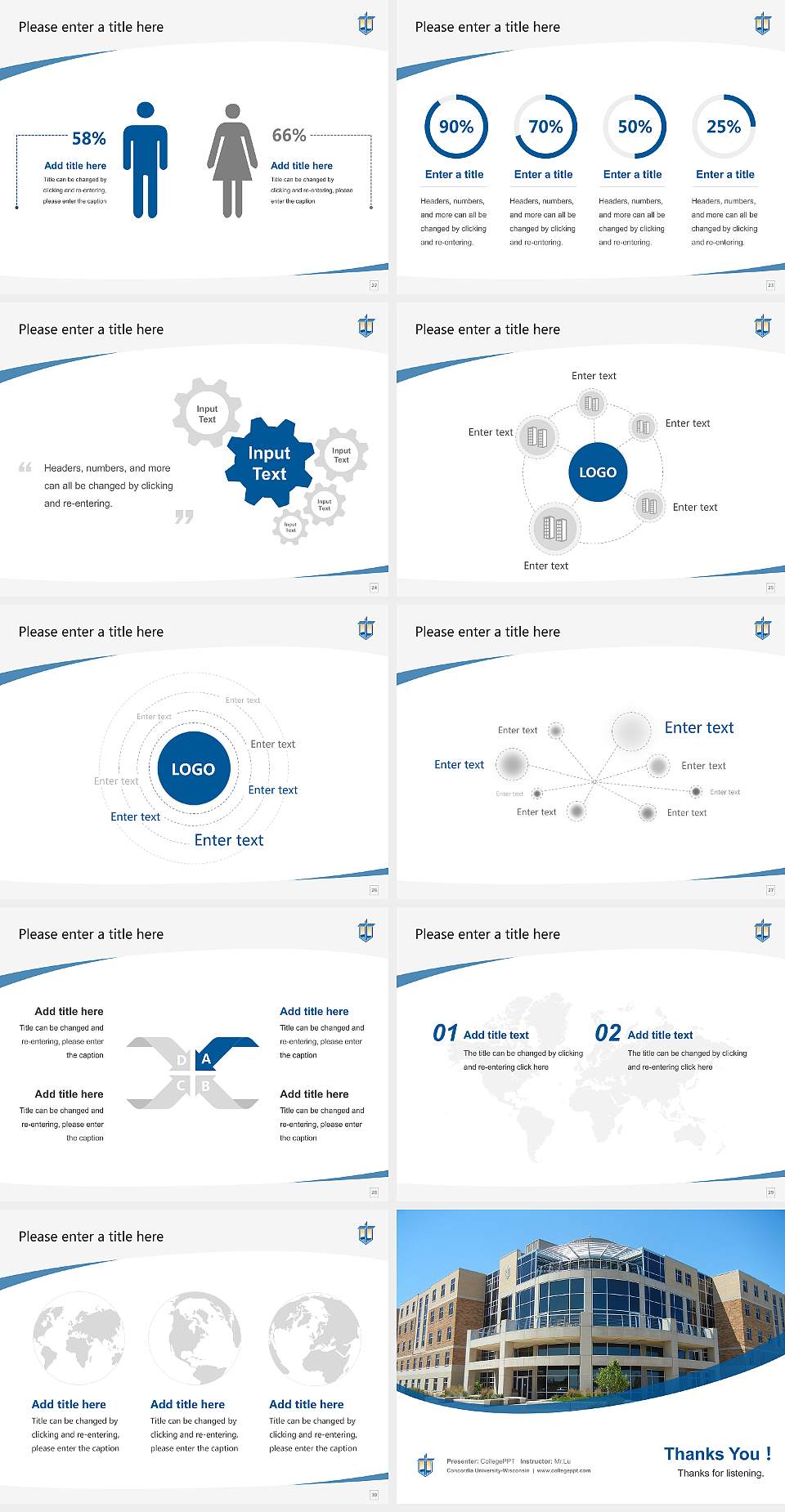 Concordia University-Wisconsin Course/Courseware Creation PPT Template4:3 ratio PPT effect preview image4