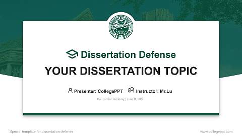 Concordia Seminary Graduation Thesis Defense PPT Template