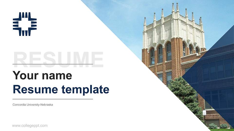 Concordia University-Nebraska Resume PPT Template16:9 ratio PPT effect preview image