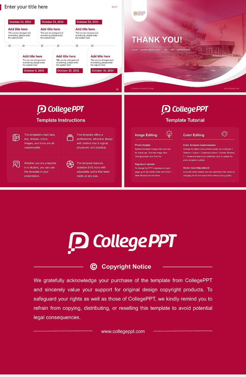Concordia University-Chicago Lecture Sharing and Networking Event PPT Template4:3 ratio PPT effect preview image4