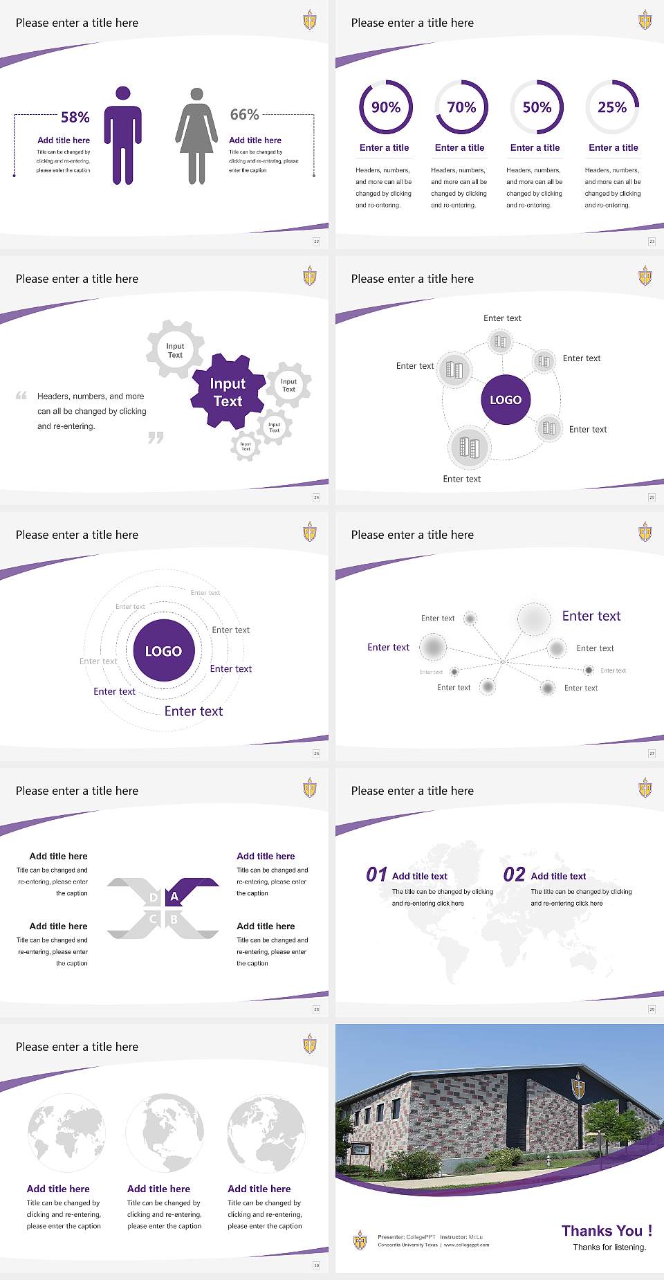 Concordia University Texas Course/Courseware Creation PPT Template4:3 ratio PPT effect preview image4