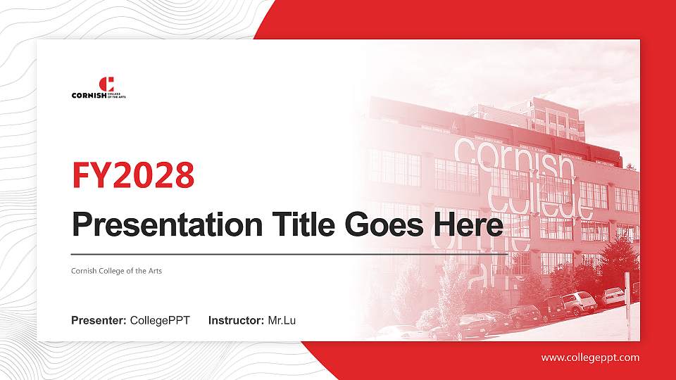 Cornish College of the Arts Academic Presentation/Research Findings Report PPT Template16:9 ratio PPT effect preview image