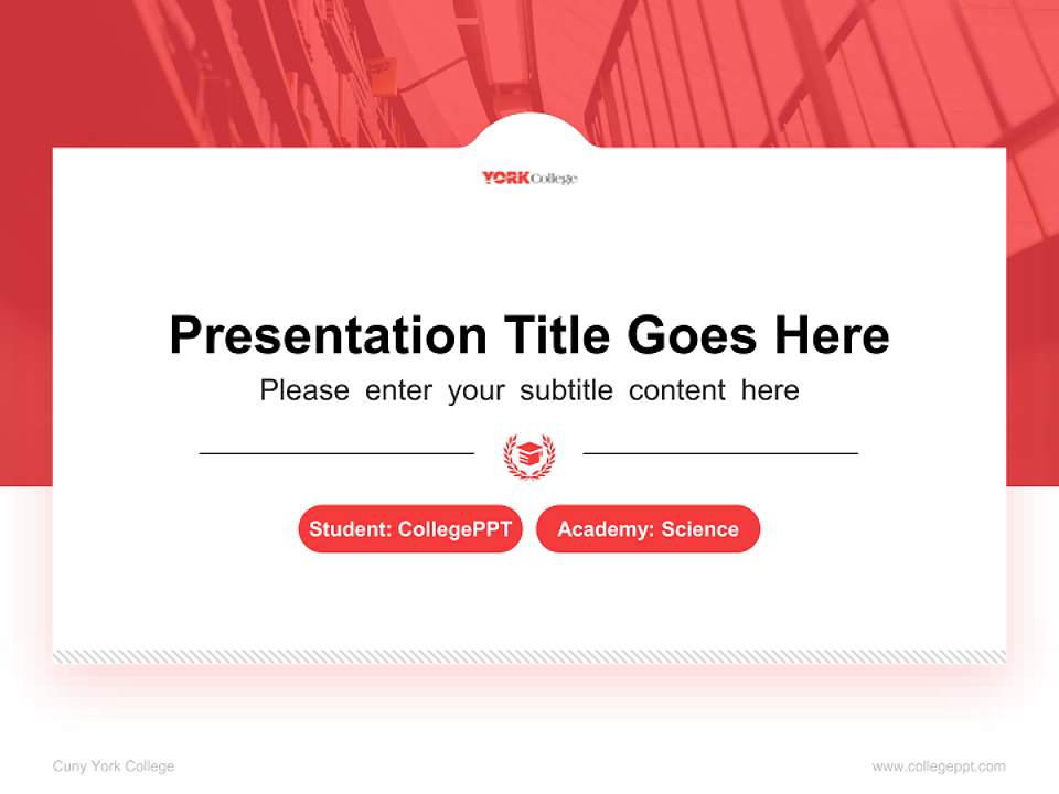 Cuny York College National Scholarship Defense PPT Template4:3 ratio PPT effect preview image4