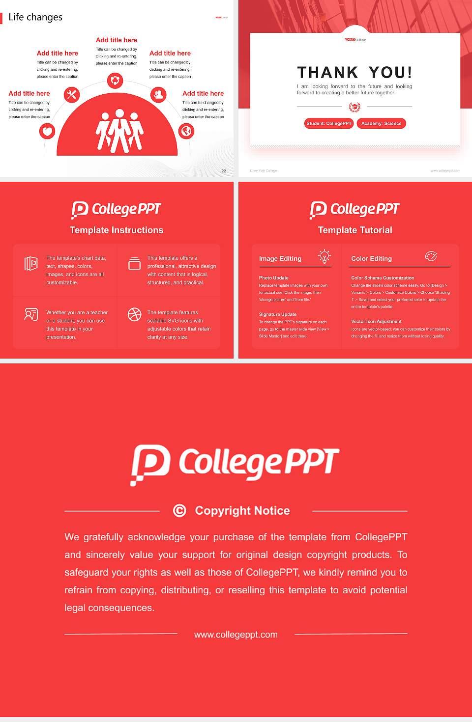 Cuny York College National Scholarship Defense PPT Template4:3 ratio PPT effect preview image4