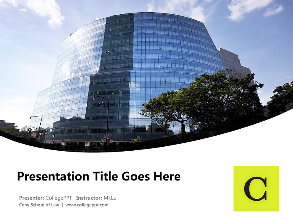 Cuny School of Law Course/Courseware Creation PPT Template4:3 ratio PPT effect preview image5