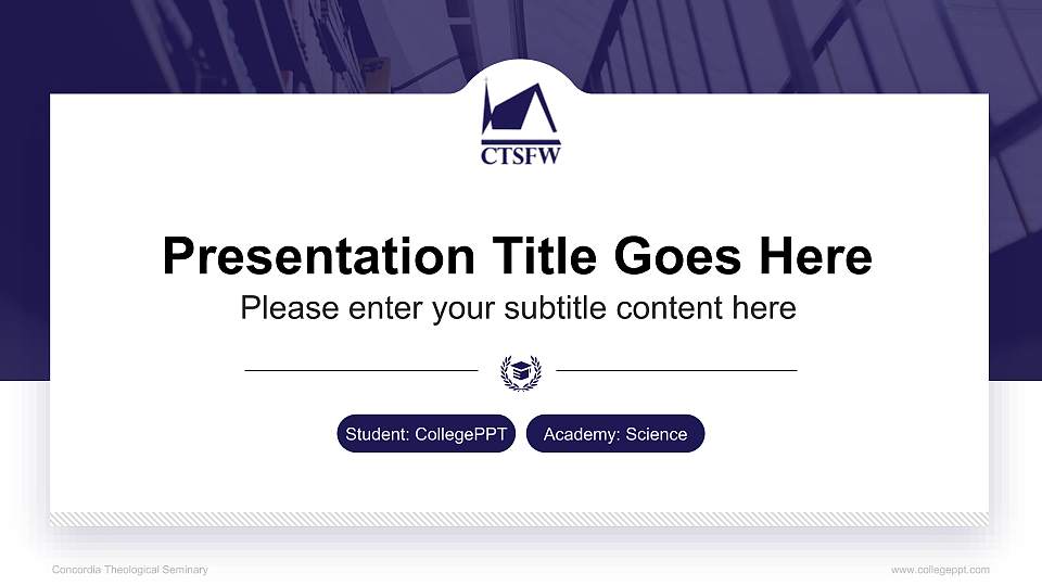 Concordia Theological Seminary National Scholarship Defense PPT Template16:9 ratio PPT effect preview image