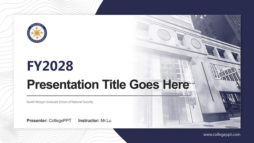Daniel Morgan Graduate School of National Security Academic Presentation/Research Findings Report PPT Template16:9 ratio PPT effect preview image