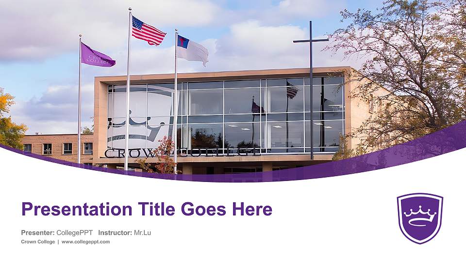 Crown College Course/Courseware Creation PPT Template16:9 ratio PPT effect preview image