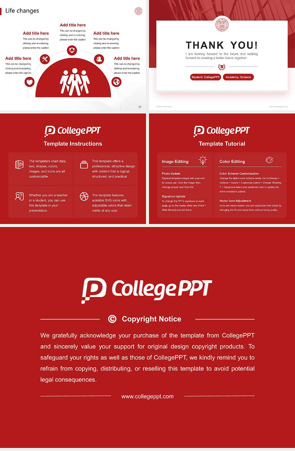 Cornell University National Scholarship Defense PPT Template4:3 ratio PPT effect preview image4