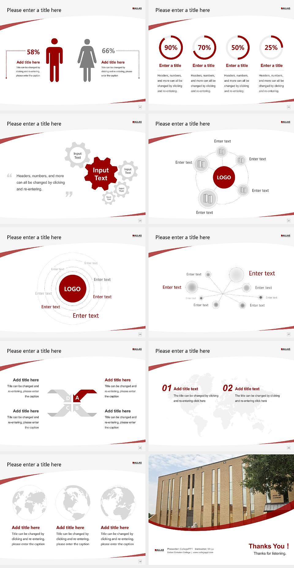 Dallas Christian College Course/Courseware Creation PPT Template4:3 ratio PPT effect preview image4