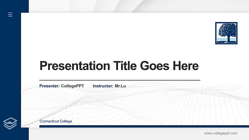 Connecticut College Thesis Proposal/Graduation Defense PPT Template16:9 ratio PPT effect preview image
