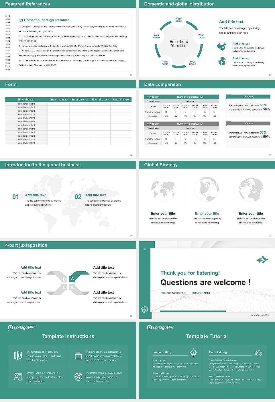 Cox College Thesis Proposal/Graduation Defense PPT Template16:9 ratio PPT effect preview image4