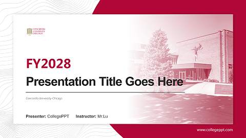Concordia University-Chicago Academic Presentation/Research Findings Report PPT Template