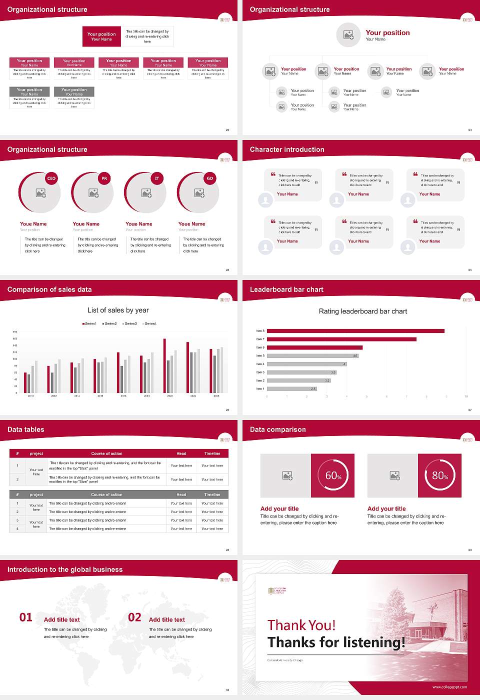 Concordia University-Chicago Academic Presentation/Research Findings Report PPT Template16:9 ratio PPT effect preview image4