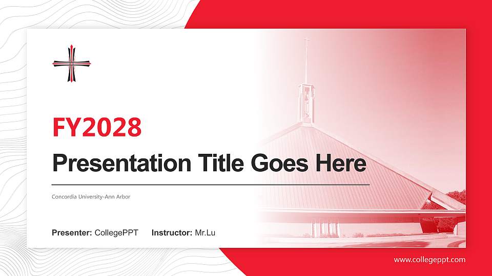 Concordia University-Ann Arbor Academic Presentation/Research Findings Report PPT Template16:9 ratio PPT effect preview image