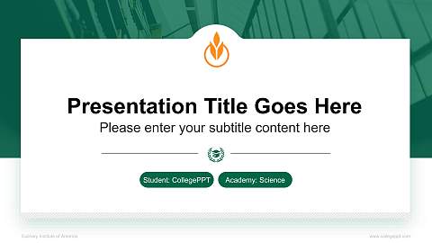 Culinary Institute of America National Scholarship Defense PPT Template