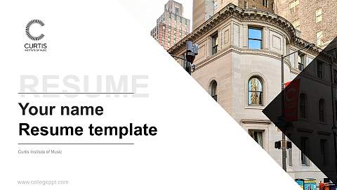 Curtis Institute of Music Resume PPT Template