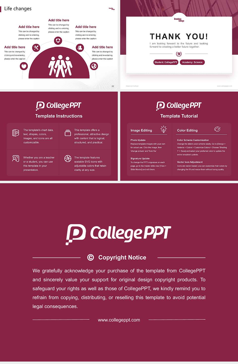 Brooklyn College National Scholarship Defense PPT Template4:3 ratio PPT effect preview image4