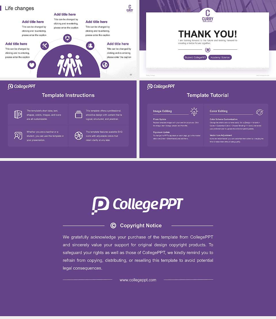 Curry College National Scholarship Defense PPT Template16:9 ratio PPT effect preview image4