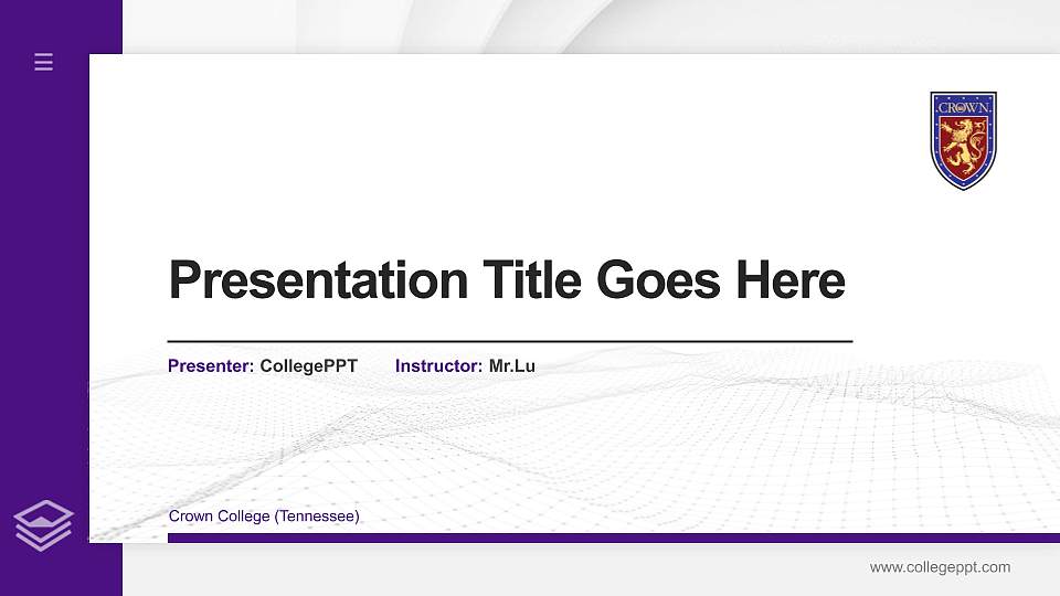Crown College (Tennessee) Thesis Proposal/Graduation Defense PPT Template16:9 ratio PPT effect preview image