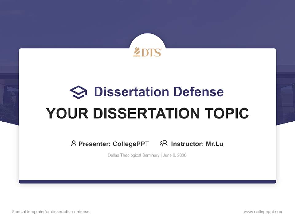 Dallas Theological Seminary Graduation Thesis Defense PPT Template4:3 ratio PPT effect preview image7