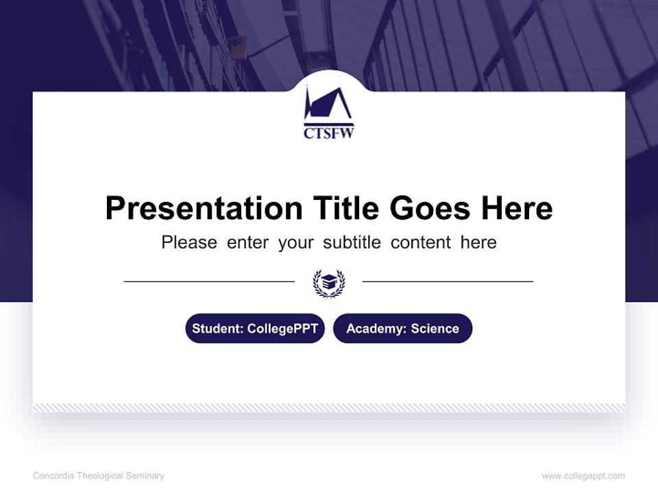 Concordia Theological Seminary National Scholarship Defense PPT Template4:3 ratio PPT effect preview image4
