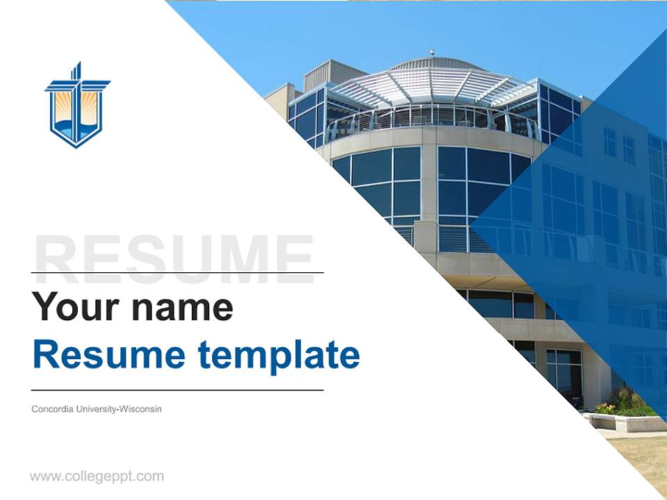 Concordia University-Wisconsin Resume PPT Template4:3 ratio PPT effect preview image5