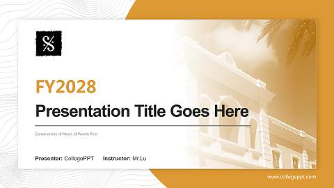 Conservatory of Music of Puerto Rico Academic Presentation/Research Findings Report PPT Template