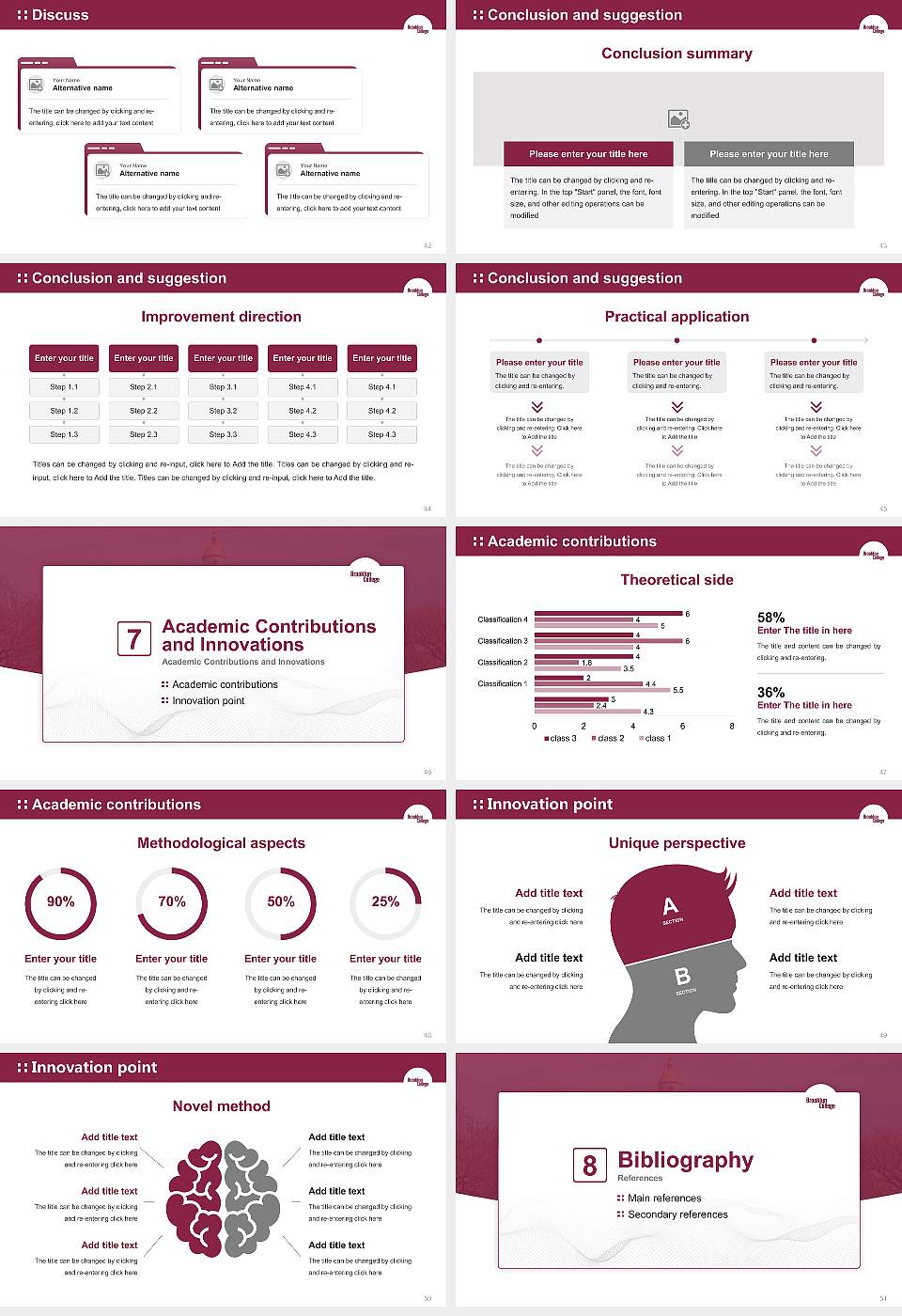 Brooklyn College Graduation Thesis Defense PPT Template16:9 ratio PPT effect preview image6