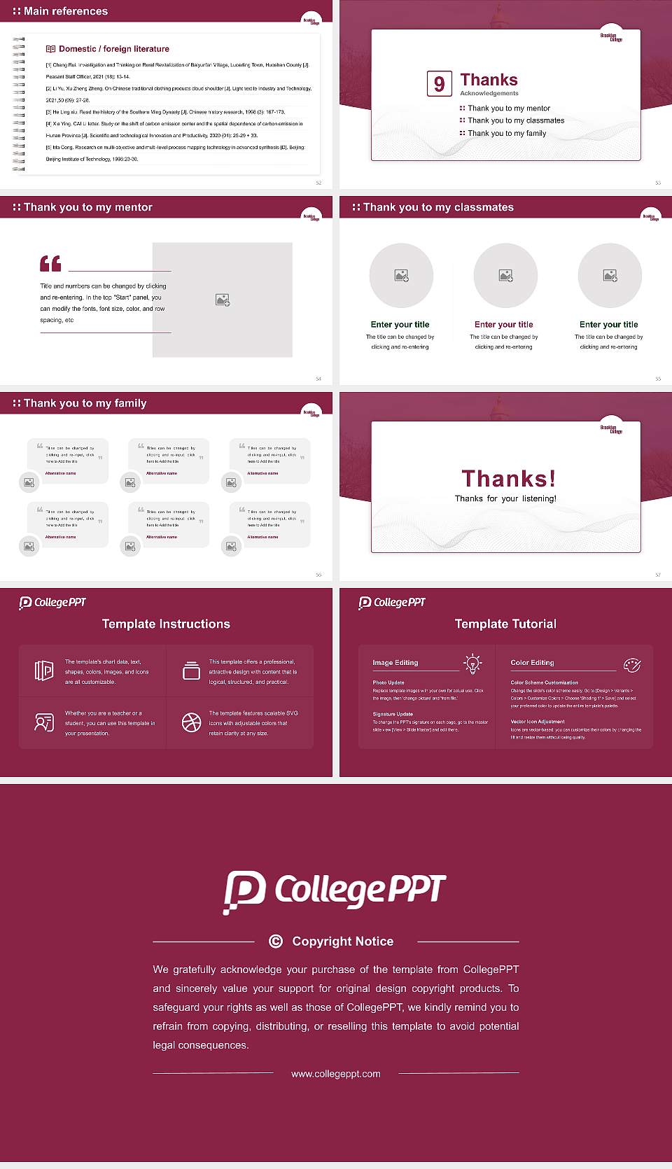 Brooklyn College Graduation Thesis Defense PPT Template16:9 ratio PPT effect preview image7
