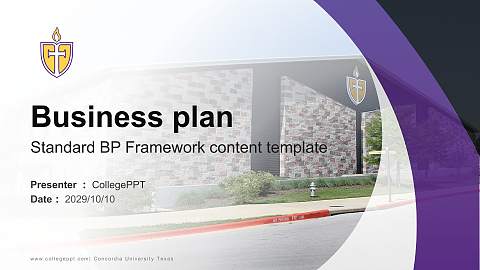 Concordia University Texas Competition/Entrepreneurship Contest PPT Template