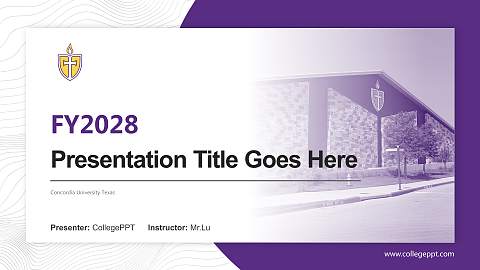 Concordia University Texas Academic Presentation/Research Findings Report PPT Template