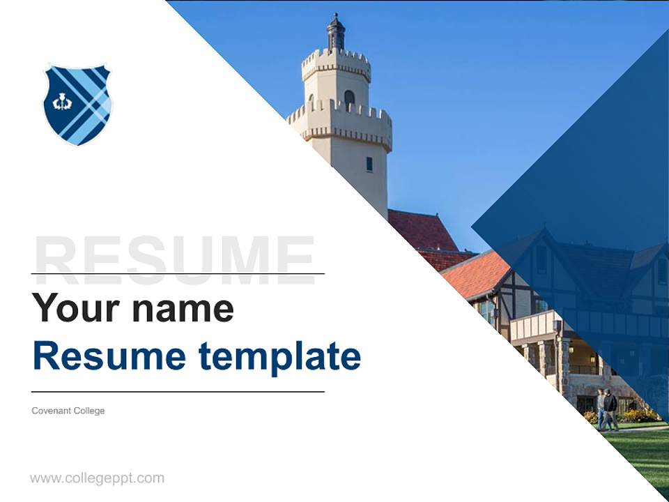 Covenant College Resume PPT Template4:3 ratio PPT effect preview image5