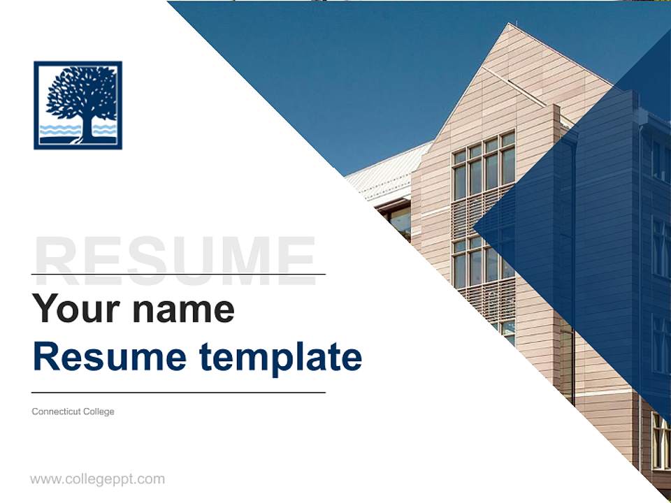 Connecticut College Resume PPT Template4:3 ratio PPT effect preview image5